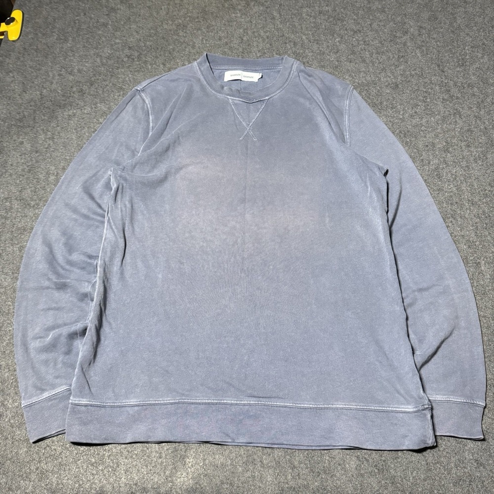 Samsoe Samsoe Mens Lars Crewneck Size‎ S Faded Blue Retro Grunge Streetwear City